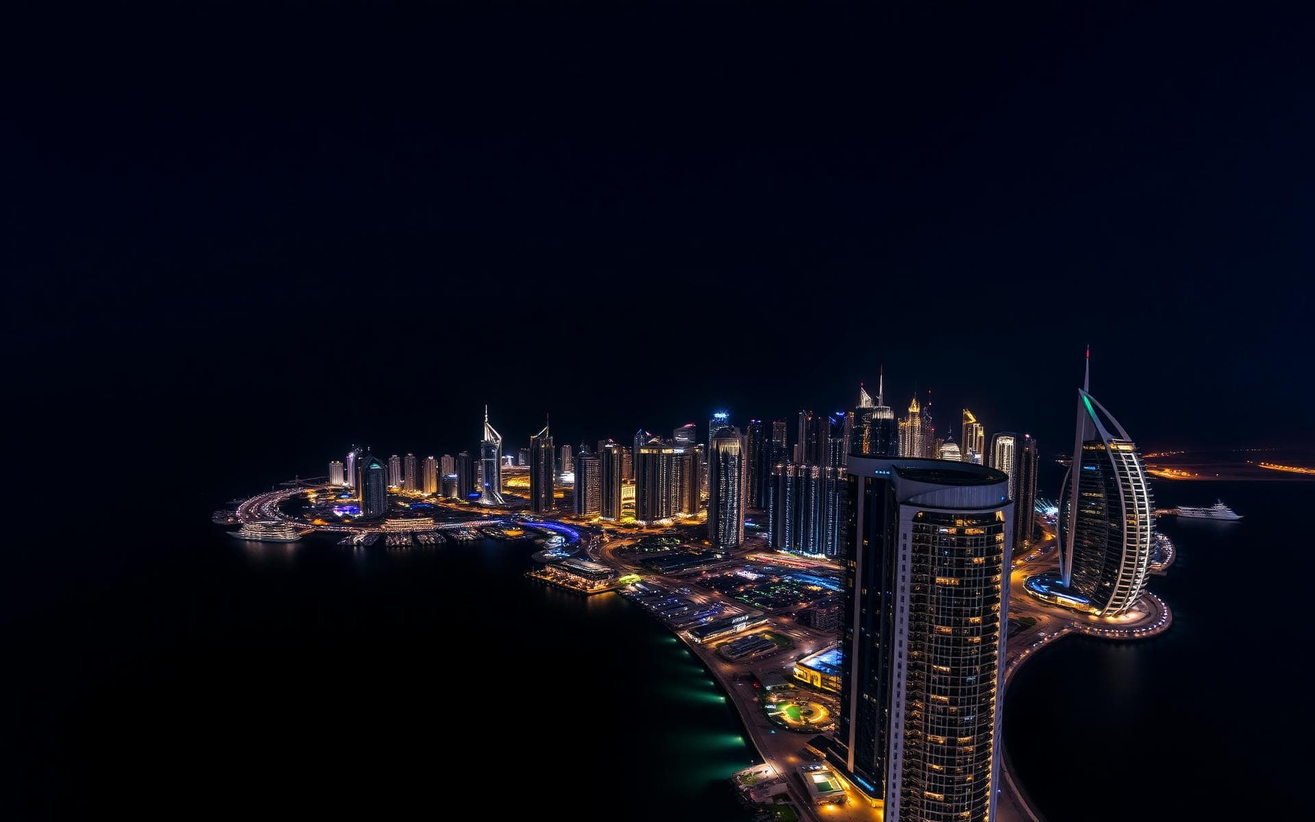 Dubai skyline at night